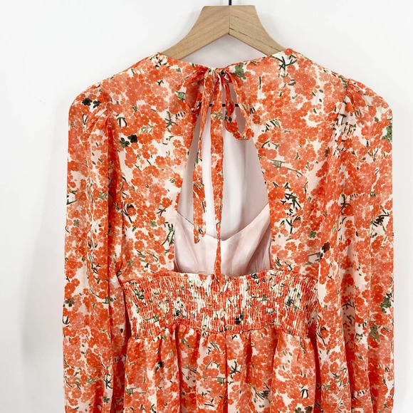 Hello Molly Floral Mini Dress in Orange and White - Picture 8 of 14